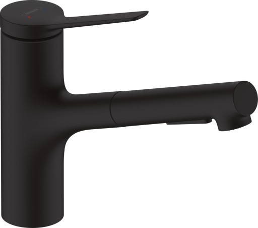 Baterie bucatarie Hansgrohe Zesis M33 cu pipa extractibila  ComfortZone 150  sBox  negru mat