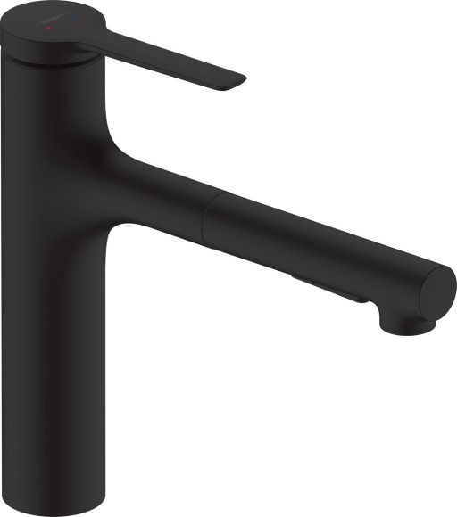 Baterie bucatarie Hansgrohe Zesis M33 cu pipa extractibila  ComfortZone 160  sBox  negru mat