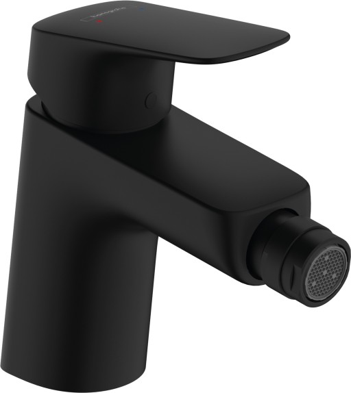 Baterie bideu Hansgrohe Logis 70  ventil pop-up  negru mat