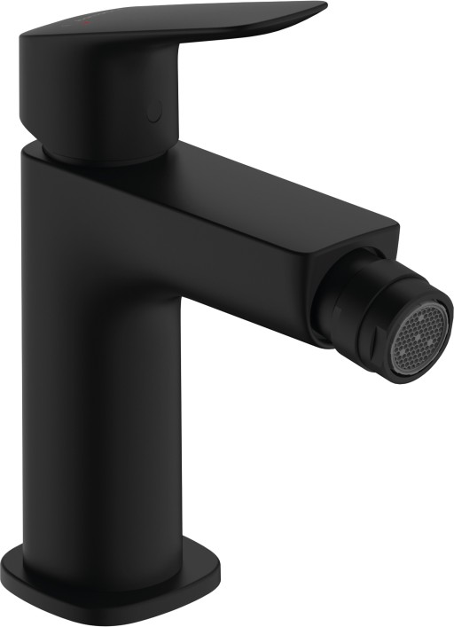 Baterie bideu Hansgrohe Logis 110  ventil pop-up  negru mat