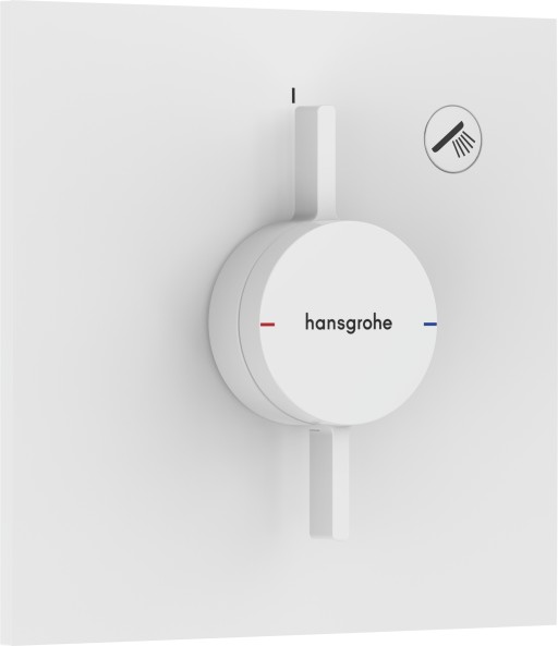 Baterie dus Hansgrohe DuoTurn E cu montaj incastrat  necesita corp ingropat  alb mat