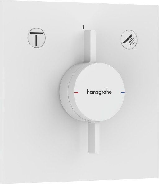 Baterie cada - dus Hansgrohe DuoTurn E cu doua functii  montaj incastrat  necesita corp ingropat  alb mat