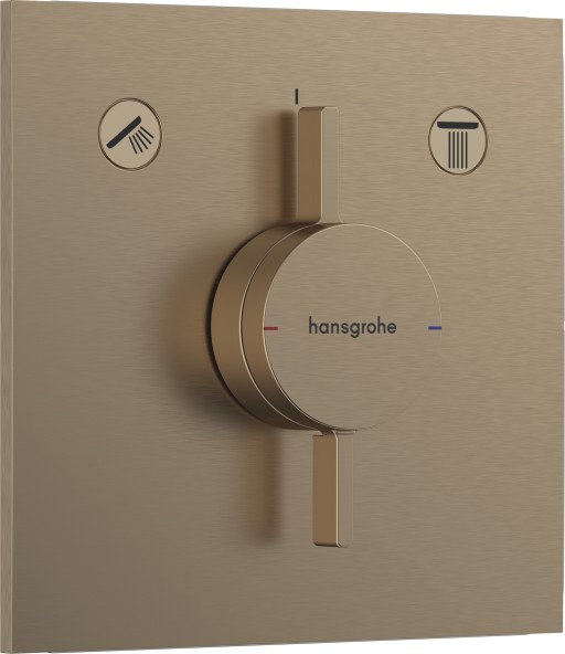 Baterie cada - dus Hansgrohe DuoTurn E cu doua functii  montaj incastrat  necesita corp ingropat  bronz periat