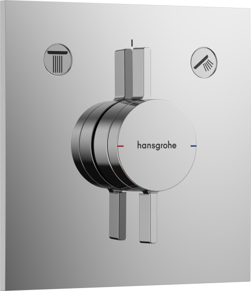 Baterie cada - dus Hansgrohe DuoTurn E cu doua functii  montaj incastrat  necesita corp ingropat  crom