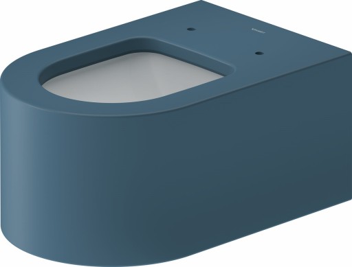 Vas wc suspendat Duravit Millio DuroCast  interior ceramic alb cu HygieneGlaze  albastru mat