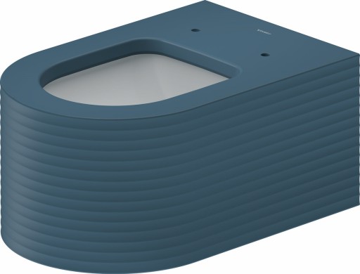 Vas wc suspendat Duravit Millio DuroCast  interior ceramic alb cu HygieneGlaze  Surface Grooves  albastru mat