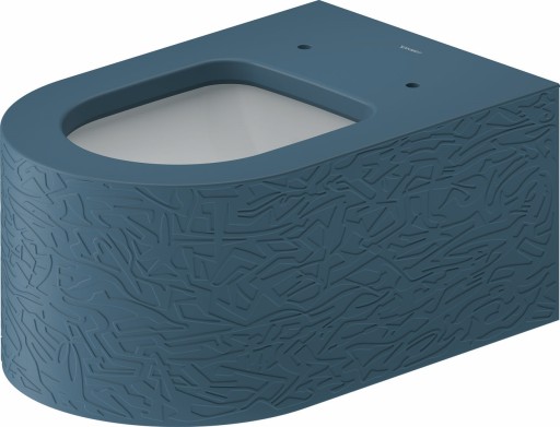 Vas wc suspendat Duravit Millio DuroCast  interior ceramic alb cu HygieneGlaze  Surface Pattern  albastru mat