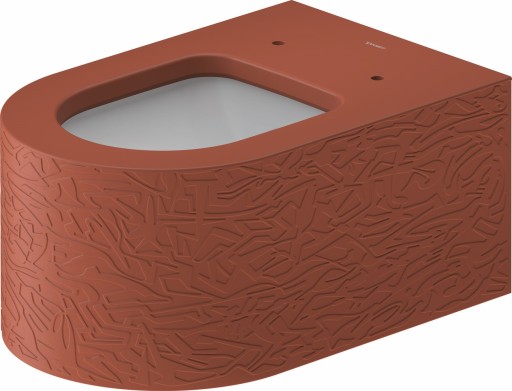 Vas wc suspendat Duravit Millio DuroCast  interior ceramic alb cu HygieneGlaze  Surface Pattern  rosu scortisoara