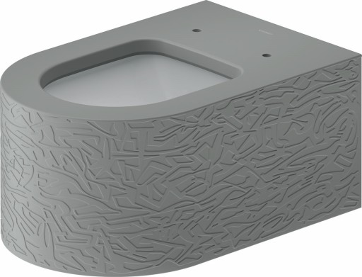 Vas wc suspendat Duravit Millio DuroCast  interior ceramic alb cu HygieneGlaze  Surface Pattern  gri mat