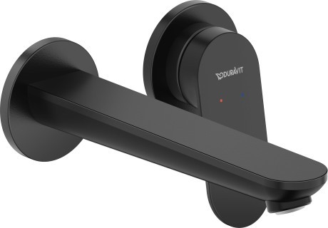 Baterie lavoar Duravit Wave din 2 elemente  de perete  necesita corp ingropat  negru mat