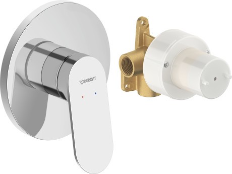 Baterie dus Duravit Wave cu montaj incastrat  corp ingropat inclus  crom