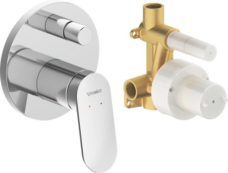Baterie cada - dus Duravit Wave cu montaj incastrat  corp ingropat inclus  crom