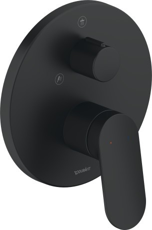 Baterie cada - dus Duravit Wave cu montaj incastrat  necesita corp ingropat  negru mat