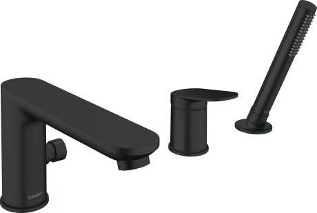 Baterie cada Duravit Wave din 3 elemente  montaj pe cada  negru mat