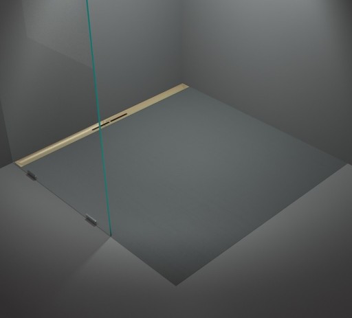 Pachet rigola de dus Kessel Linearis Infinity 60  Megastop  80cm  capac bronz periat