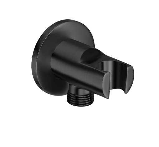 Conector FixFit Roca Aqua cu agatatoare de dus  negru periat