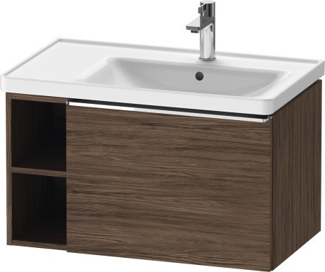 Dulap baza Duravit D-Neo 784x440mm  un sertar si raft stanga  nuc inchis decor