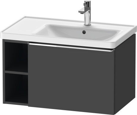 Dulap baza Duravit D-Neo 784x440mm  un sertar si raft stanga  grafit mat decor