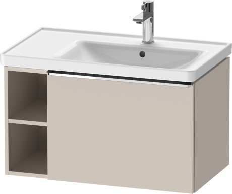 Dulap baza Duravit D-Neo 784x440mm  un sertar si raft stanga  taupe mat decor