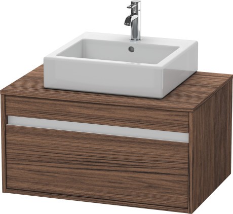 Dulap baza suspendat Duravit Ketho cu 1 sertar  80x55cm  pentru lavoar pe blat  nuc inchis decor