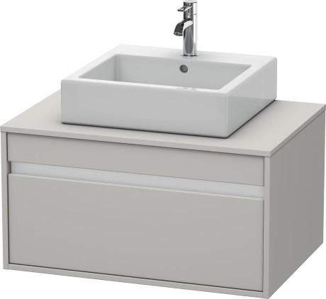 Dulap baza suspendat Duravit Ketho cu 1 sertar  80x55cm  pentru lavoar pe blat  gri mat decor