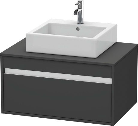 Dulap baza suspendat Duravit Ketho cu 1 sertar  80x55cm  pentru lavoar pe blat  grafit mat decor
