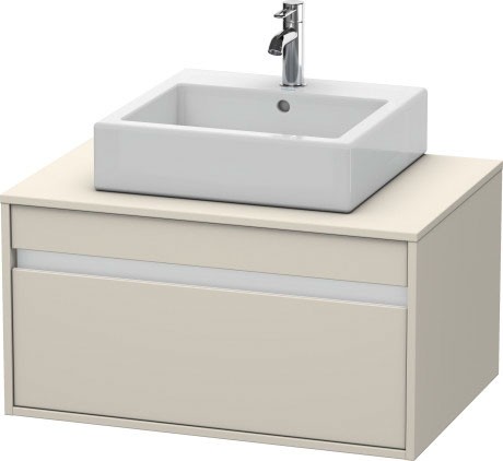 Dulap baza suspendat Duravit Ketho cu 1 sertar  80x55cm  pentru lavoar pe blat  taupe mat decor