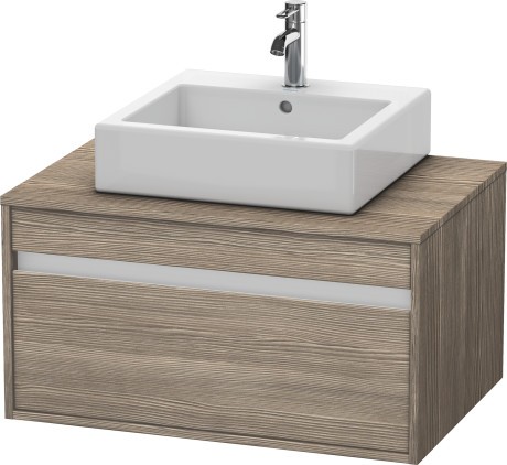 Dulap baza suspendat Duravit Ketho cu 1 sertar  80x55cm  pentru lavoar pe blat  stejar terra