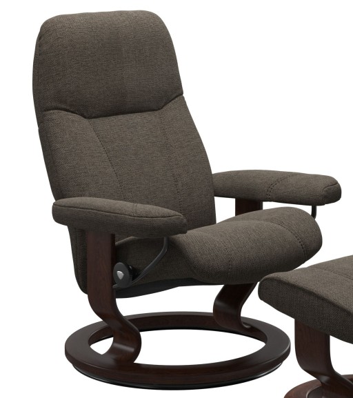 Fotoliu recliner Stressless Consul Classic M cadru maro tapiterie textil Linden Brown