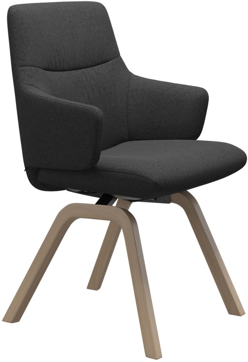 Scaun Stressless Mint v2 L Low D200 cu brate  Balance&Glide  cadru natur  tapiterie textil Calido Dark Grey