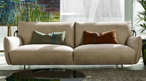 Canapea Gamma Dandy Cocoon Braided 240x101cm  piele Burt F613  HandMade in Italy