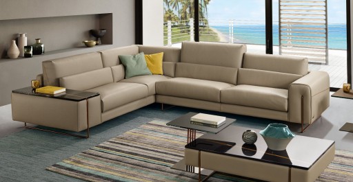 Canapea de colt Gamma Newport ST005+D03  304x250cm  orientare stanga  piele Pampas E934  HandMade in Italy