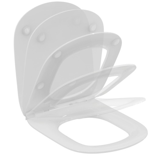 Capac WC Ideal Standard Tesi slim  cu inchidere lenta  pentru vas cu functie de bideu  alb