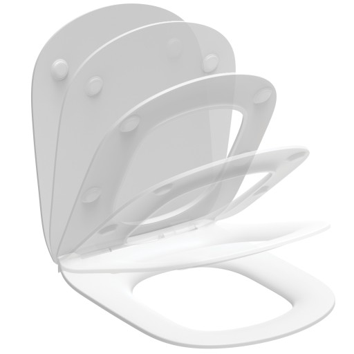 Capac WC Ideal Standard Tesi slim cu inchidere lenta  pentru vas cu functie de bideu  alb mat