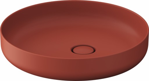 Lavoar Duravit Vitrium 46x46cm  montare pe blat  fara orificiu baterie  fara preaplin  rosu satin mat