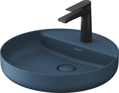 Lavoar Duravit Vitrium 46x46cm  cu platforma baterie  montare pe blat  fara preaplin  albastru satin mat