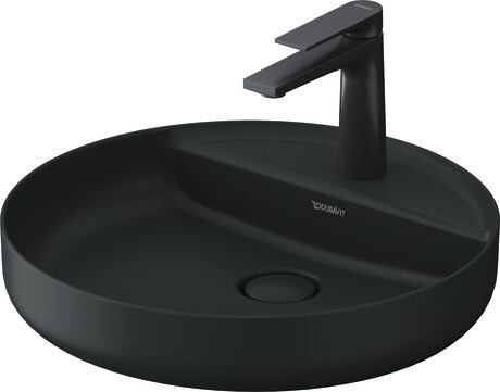 Lavoar Duravit Vitrium 46x46cm  cu platforma baterie  montare pe blat  fara preaplin  antracit satin mat