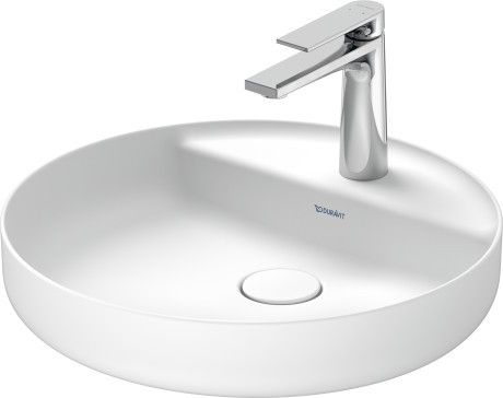 Lavoar Duravit Vitrium 46x46cm  cu platforma baterie  montare pe blat  fara preaplin  alb satin mat