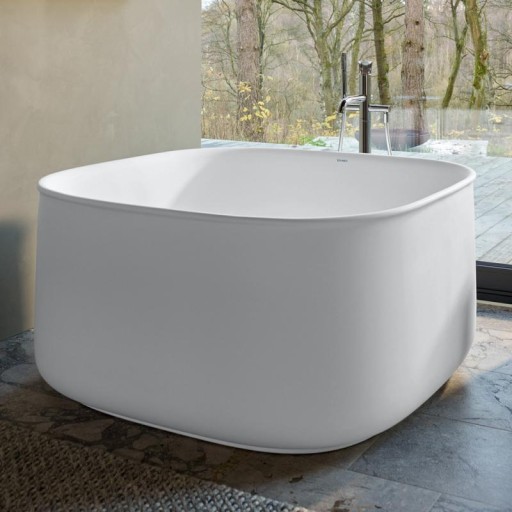 Cada freestanding Duravit Zencha 125x125cm  DuroCast Plus  ventil click-clack  alb