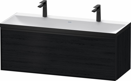 Set mobilier Duravit Vitrium cu lavoar dublu 120cm si dulap baza cu un sertar  c-bonded  stejar negru