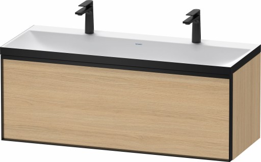 Set mobilier Duravit Vitrium cu lavoar dublu 120cm si dulap baza cu un sertar  c-bonded  stejar natur