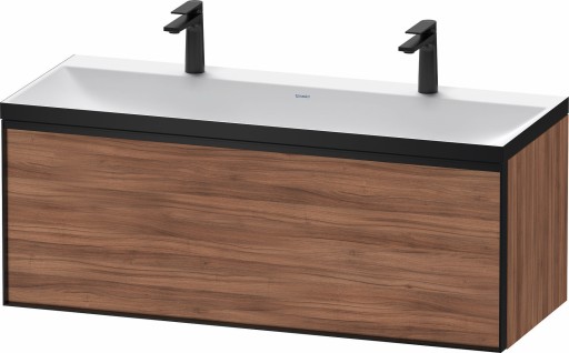 Set mobilier Duravit Vitrium cu lavoar dublu 120cm si dulap baza cu un sertar  c-bonded  nuc natur