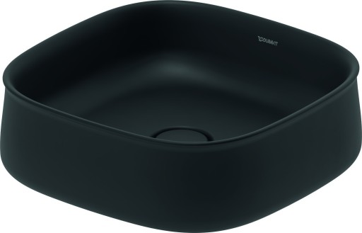 Lavoar Duravit Zencha 42x42cm  montare pe blat  fara orificiu baterie  fara preaplin  DuraCeram  antracit mat