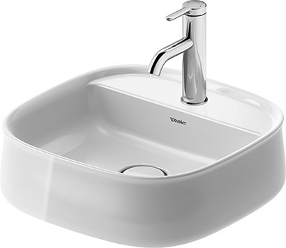 Lavoar Duravit Zencha 42x42cm  cu platforma baterie  montare pe blat  fara preaplin  DuraCeram  alb