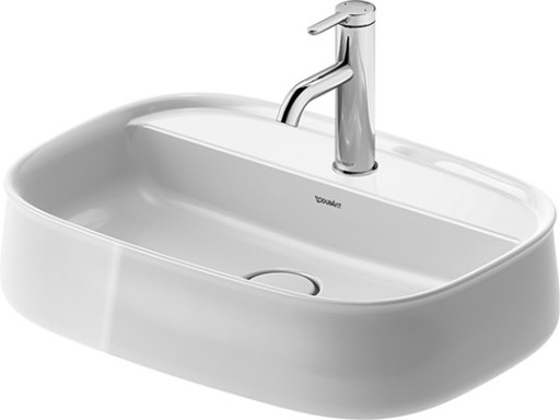 Lavoar Duravit Zencha 55x39cm  cu platforma baterie  montare pe blat  fara preaplin  DuraCeram  WonderGliss  alb