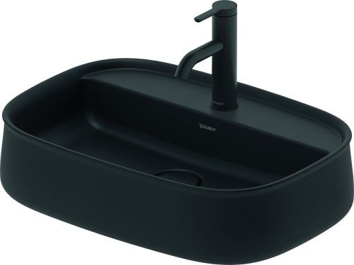 Lavoar Duravit Zencha 55x39cm  cu platforma baterie  montare pe blat  fara preaplin  DuraCeram  WonderGliss  antracit mat