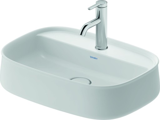 Lavoar Duravit Zencha 55x39cm  cu platforma baterie  montare pe blat  fara preaplin  DuraCeram  WonderGliss  alb satin mat