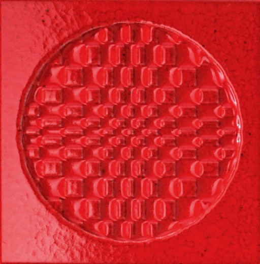 Faianta Iris Citta di Faenza 15x15cm  10mm  Rosso Decoro Glossy
