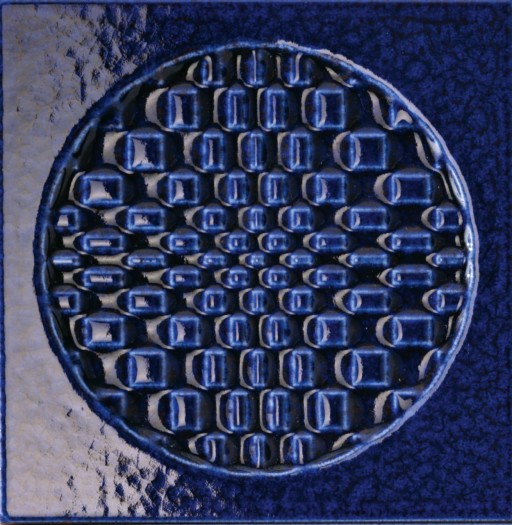Faianta Iris Citta di Faenza 15x15cm  10mm  Blu Decoro Glossy