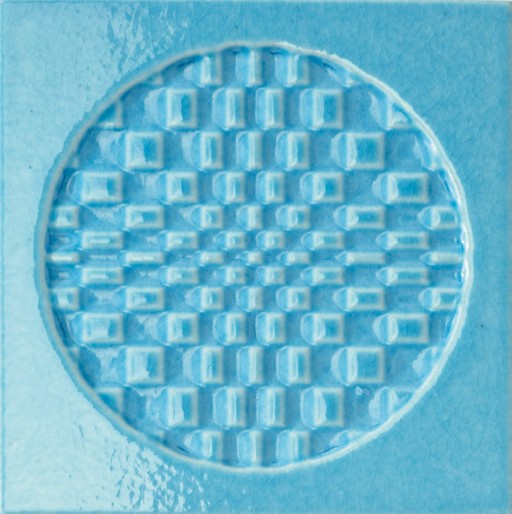Faianta Iris Citta di Faenza 15x15cm  10mm  Azzurro Decoro Glossy